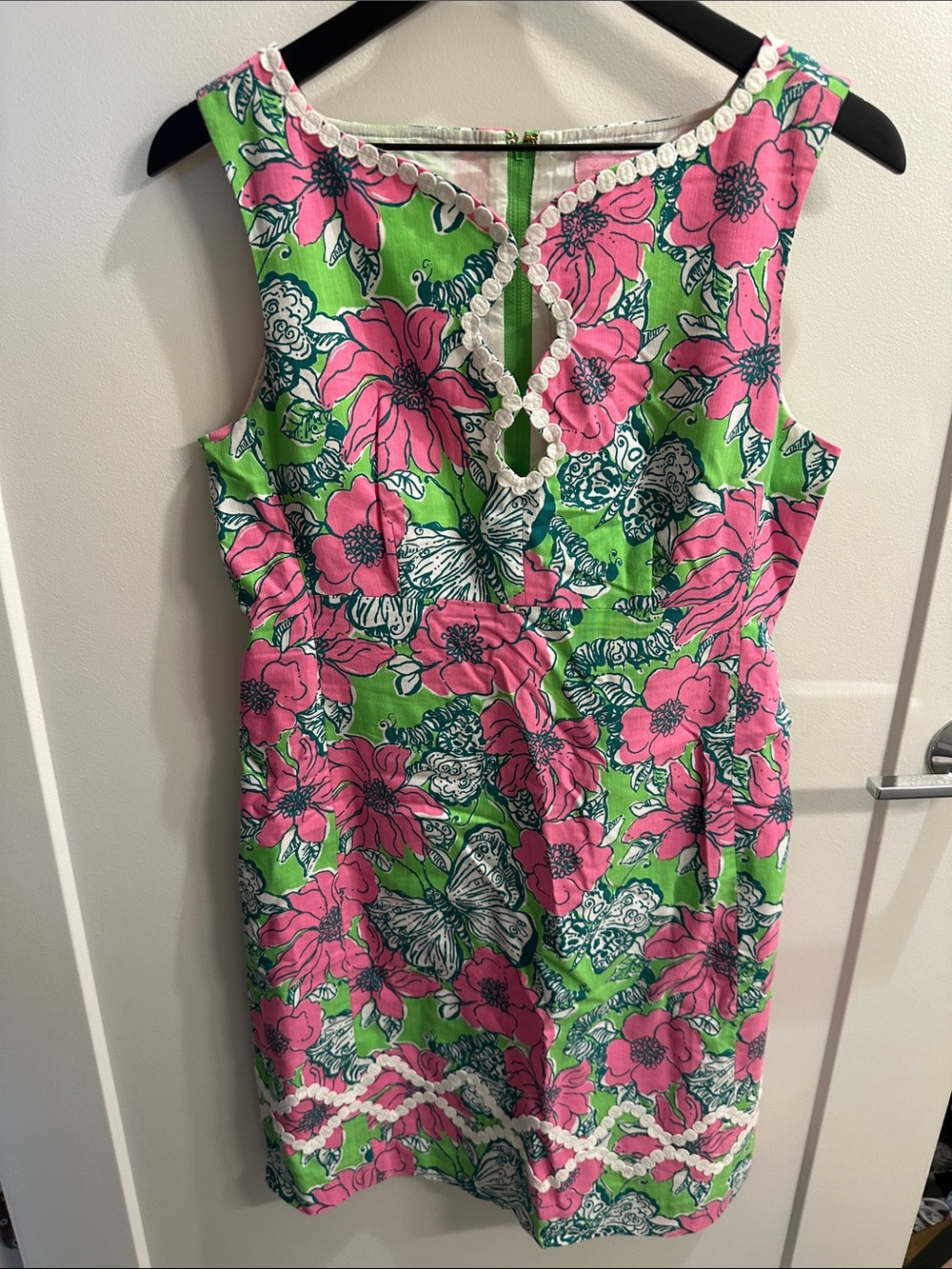 Lilly Pulitzer Pink Floral Shift Dress on Green